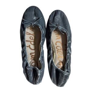 Sam Edelman Felicia Smokey Blue velvet Slip On Flexible Ballet Flats Blue 8